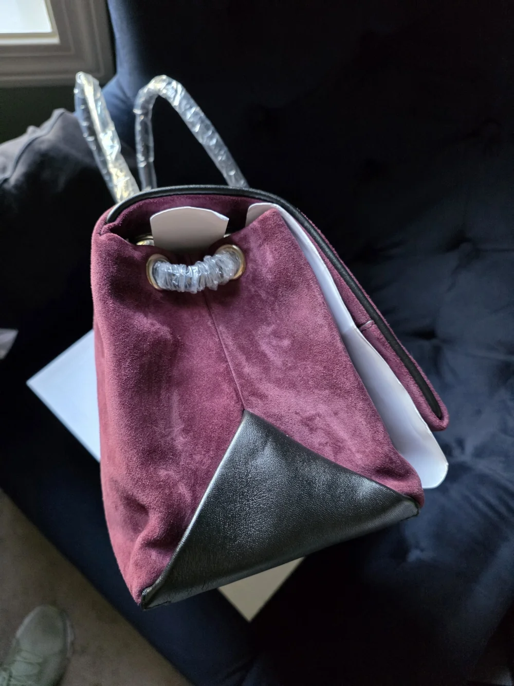 Marc Jacobs Dual Suede Shoulder Bag in Plum - New With Tags